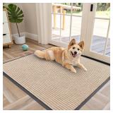 OLANLY 40x32 Indoor Outdoor Doormat Beige