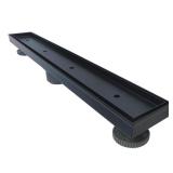 in. Matte Black Linear Shower Drain