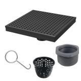 Reln 8x8 Matte Black Shower Drain