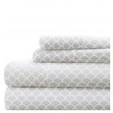 Linen Market Queen 4PC Sheet Set Scallops Gray