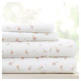 Linen Market King 4PC Sheet Set Floral Pink