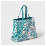 Open Story TealWhite Reversible Tote Bag