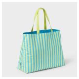 Open Story BlueLime Reversible Tote Bag
