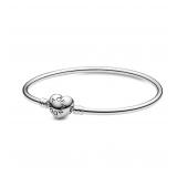 PANDORA Heart Clasp Bangle 6.7 inch