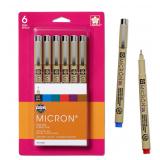 SAKURA Pigma Micron 05 Ink Pen 6-Pc Set