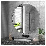 Clavie 30x30in Round Bath Mirror B.Silver