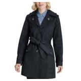 London Fog L Hooded Water-Resistant Trench Coat