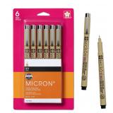 SAKURA Pigma Micron Fineliner 003 Tip 6 PK