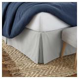 Linen Market Queen Bed Skirt Light Gray