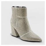 A New Day Womens Silver Ankle Boots 6.5