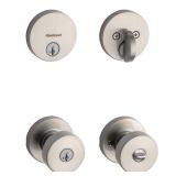 Kwikset Satin Nickel Doorknob  Deadbolt Set