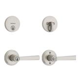 Kwikset Trafford Lock  Deadbolt Combo Satin Nickel