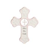 DEMDACO 7 Pink Bless This Child Cross