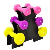 Fitvids Dumbbell Set w Rack 235lb