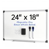 VUSIGN Magnetic Whiteboard Silver Frame 24x18