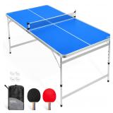 GoSports 6x3ft Table Tennis Table Blue