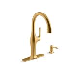 Sundae Brushed Brass Kitchen Faucet