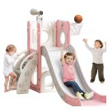 BAVNNRO 6-in-1 Pink Toddler Playset