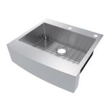 SS Single Bowl Curved Farmhouse Sink