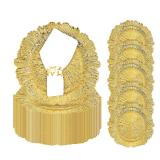 Rudrbe 50 Pcs Gold 12.6 Charger Plates Set