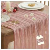 IVAPUPU 10ft Dusty Pink Cheesecloth Runner