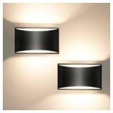 YANSUN 8in Black Lantern Wall Sconce