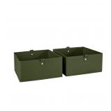 RiverRidge 2pc Olive Storage Bins 10.5x10.5