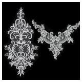 BENECREAT White Lace Flower Appliques