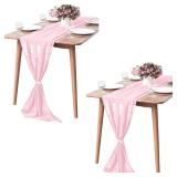 Pufogu Table Runner 29x120 Blushing Pink