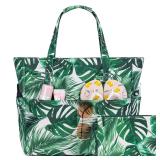 KABAQOO Extra Large Beach Bag Palm