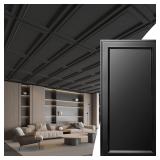 WOWSTAR 12-Pack 2x4ft Ceiling Tiles Black