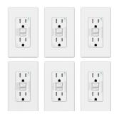 ELEGRP 15 Amp White GFCI Outlet 4.33 x 4.88