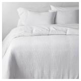 Full/Queen Textured Chambray Comforter & Sham...