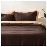 King Heavyweight Linen Blend Comforter and Sham...