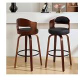 Wooden Swivel Bar Stools Set of 2