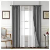 Park Lane 4-Pc Grey Window Panel Set 84