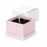 PANDORA 3-Stone Sterling Ring Size 5