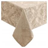 Elrene Taupe Damask Tablecloth 52 x 52