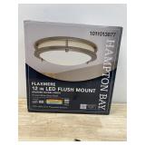 Hampton Bay 12in. Brushed Nickel LED Flush Mount