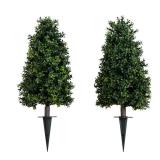 5 Ft. Artificial Boxwood Tree Set of 2