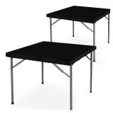 LUSHVIDA Black Tablecloth 34x34 inch Square