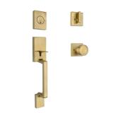 Bleecker Gold Door Handleset wRidgeway Knob