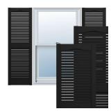 Builders Edge Black Louvered Vinyl Shutters 14.5W