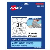 Avery Oval Labels 1-18 x 2-14