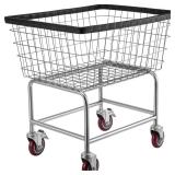 5 Bushel Silver Wire Laundry Cart