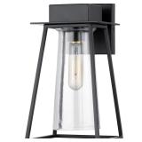in. Matte Black Outdoor Wall Lantern