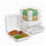 ProTakeOut 9x9 3-Comp. Clamshell Containers