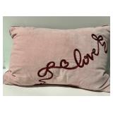Pink Velvet Be Love Accent Pillow