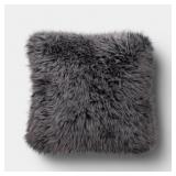 Faux Fur Throw Pillow Gray - Thresholdï¿½