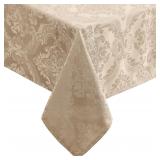 Elrene Taupe Damask Tablecloth 52 x 52